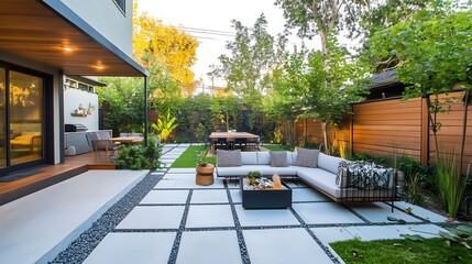 Modern Oasis: Seamlessly Blending Indoor Comfort with Outdoor Serenity in Contemporary Landscape Design