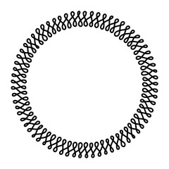 Ornamental round frame for design. Decorative black abstract circle. Elegant lettering element for printing of cards and invitations. Vector swirl ornament and curl