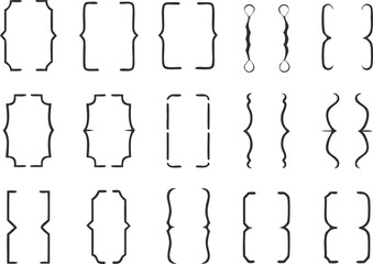 Different brackets set. Vector illustration