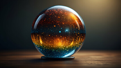 Shining glass sphere displayed on a clean white background for a sleek, modern look