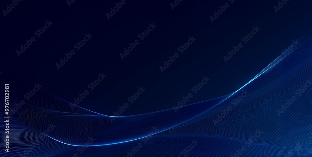 Wall mural abstract blue background with glowing lines creating a modern design.