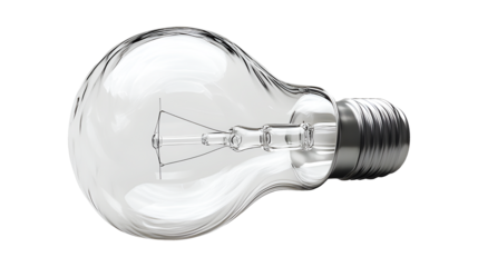 LED creative Light bulb isolated on cut out PNG or transparent background. Electrical appliances that every place must have installed to provide light. Electrical energy lighting technology.