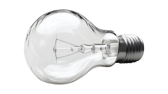 LED creative Light bulb isolated on cut out PNG or transparent background. Electrical appliances that every place must have installed to provide light. Electrical energy lighting technology.