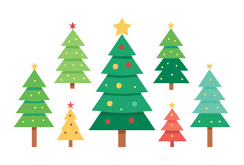 Christmas Tree Vector Collection Colorful Holiday Tree Designs for Festive Decor