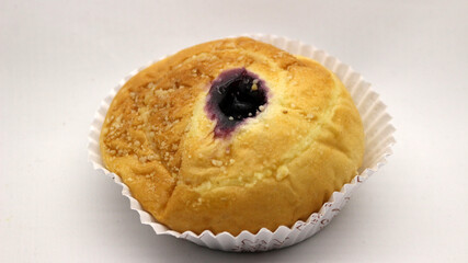 Blueberry flavored bread isolated