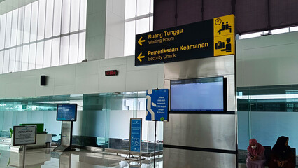 Direction signs at Indonesian airports