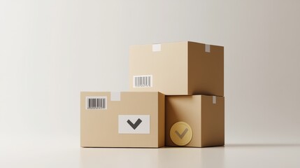 Stacked Cardboard Boxes.