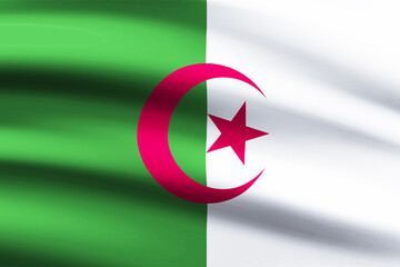 Algeria flag illustration or Algeria flag picture. Patriotism concept.