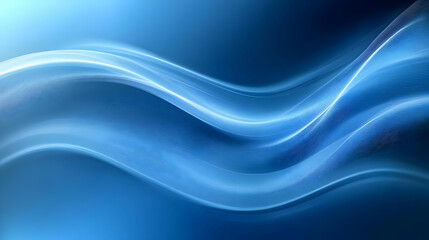 Abstract Blue Waves Background Creates a Flowing Design