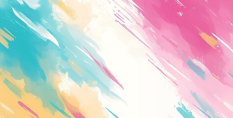 Abstract watercolor background with shades of blue, pink, and yellow. The paint strokes are blended together to create a soft and dreamy effect.