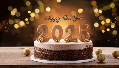 Write Welcome happy new year 2025 on cake 