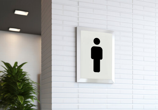 Toilet Sign Mockup With Generative AI