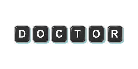 Job profession word made with computer keyboard button design illustration on bright background, Vector illustration design.