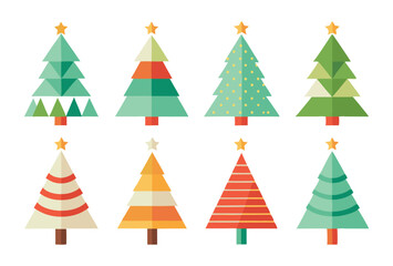 Christmas Tree Vector Collection Colorful Holiday Tree Designs for Festive Decor