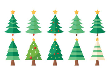 Christmas Tree Vector Collection Colorful Holiday Tree Designs for Festive Decor