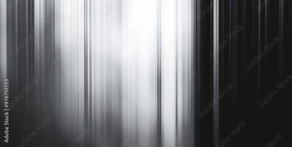 Wall mural abstract black and white image of vertical lines, creating a sense of movement and depth. the light 