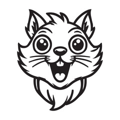 Fototapeta premium Squirrel Face Clipart Design - Squirrel Logo Concept - Squirrel vector illustration in black and white 
