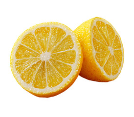 yellow lemon cut in half