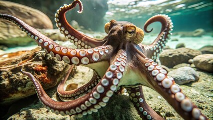 Fototapeta premium Close-up of an Octopus in its Natural Habitat