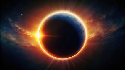 Obraz premium Total Solar Eclipse in Space