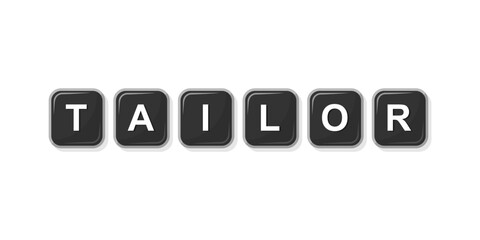 Job profession word made with computer keyboard button design illustration on bright background, Vector illustration design.