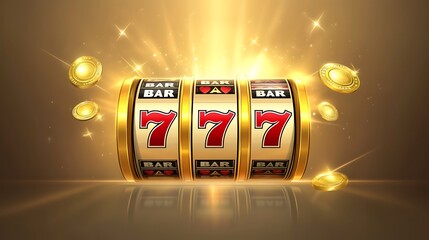 Lucky Seven Jackpot: Slot Machine with Golden Coins