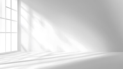 Sunlight Streaks Illuminating a White Room with a Window