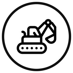 Editable excavator, tractor, machine, digger, loader vector icon. Construction, tools, industry. Part of a big icon set family. Perfect for web and app interfaces, presentations, infographics, etc