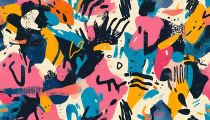 Abstract art featuring a vibrant mix of colors and shapes.