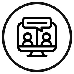 Editable online meeting, conference, chat vector icon. Remote work, job, profession, freelance. Part of a big icon set family. Perfect for web and app interfaces, presentations, infographics, etc