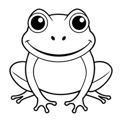 Black-and-White Frog Illustration for Digital and Print Us