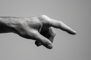 hand pointing upward, set against a clean