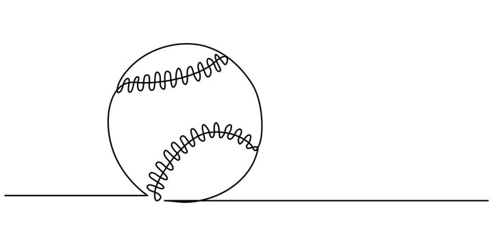 recommend clip art: Baseball ball one line art. Continuous line drawing of ball, sport, hardball, softball, ball sports, activity, american, game, training, competitive, leisure, professional, play, Continuous line draw