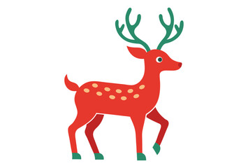 Fototapeta premium Colorful Geometric reindeer vector modern Minimalist Wildlife Design Set