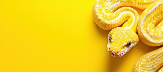 yellow snake on a yellow background