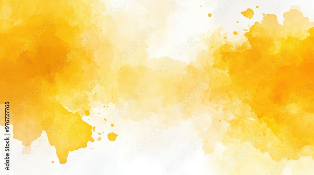 Wall mural bright yellow watercolor background ideal for vibrant designs, adding a playful touch to any creativ