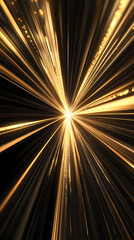 Obraz premium Golden light speed futuristic world