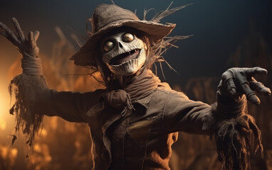 Obraz premium Scary Scarecrow Halloween Costume