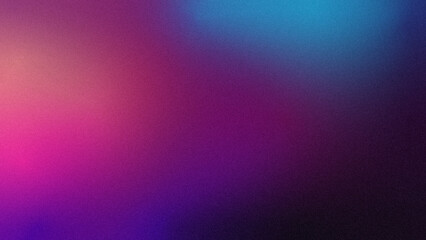 Grainy gradient banner background with abstract purple blue pink and black color vibrant noisy texture backdrop, illustration design
