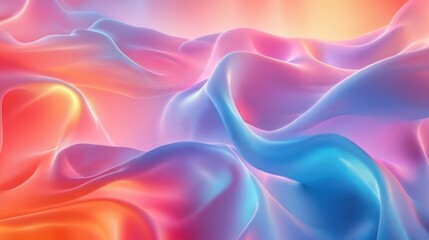 Obraz premium Colorful abstract waves with smooth textures in vibrant sunset hues
