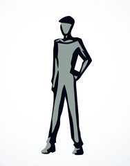 Vector drawing. Standing businessman sign