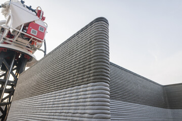 modern construction of 3D houses. printed house using a 3D printer