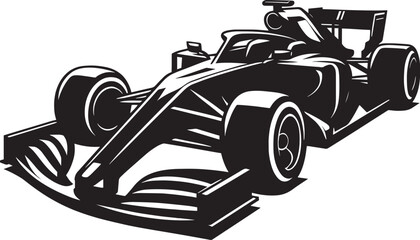Obraz premium Racing Car silhouette vector illustration isolated on a white background