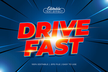 drive fast editable text effect with a race and speed text style