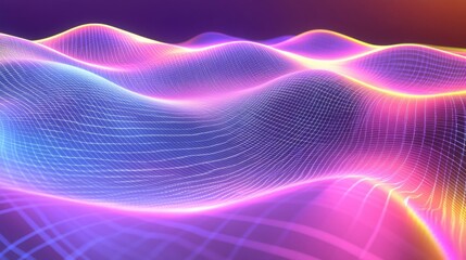 Abstract colorful digital wave pattern with luminous neon lines and futuristic vibe