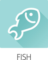 A fish seafood food icon concept. Possibly an icon for the allergen or allergy.