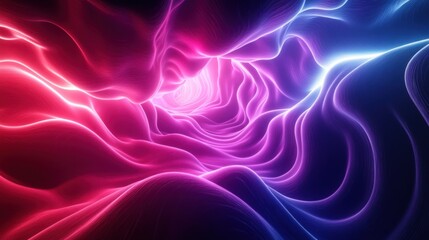 Obraz premium Vibrant abstract waveforms in pink and blue colors creating a dynamic visual effect