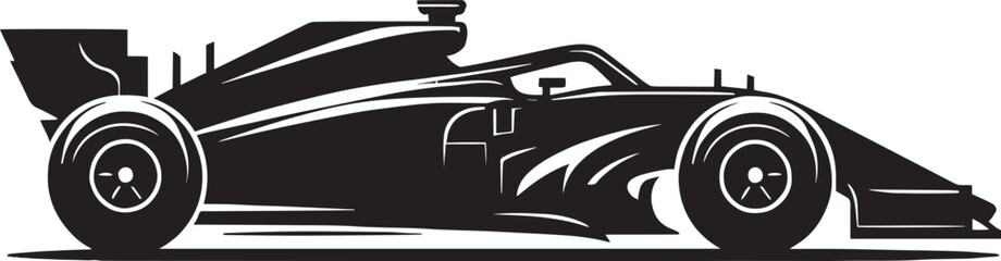 Racing Car silhouette vector illustration isolated on a white background