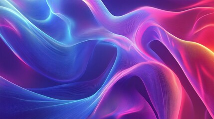 Fototapeta premium Vibrant abstract digital artwork with flowing colorful waves in futuristic design