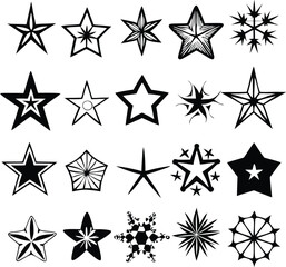 Obraz premium Star collection. Different stars set. Vector illustration